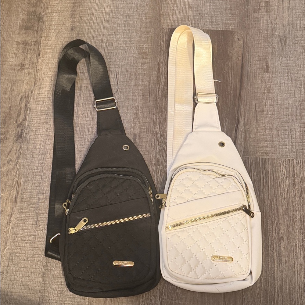 Quilted Black and White Crossbody Bags